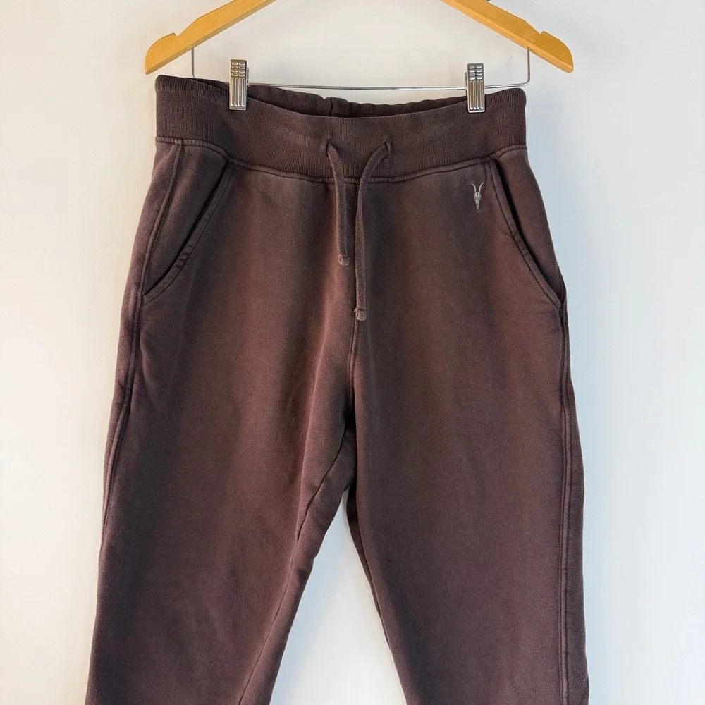 All Saints Raven Joggers Mens M Brown Slim Tapered Organic Cotton Sweatpants
